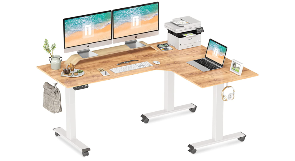 fezibo standing desk review triple motor l shaped desk 2022